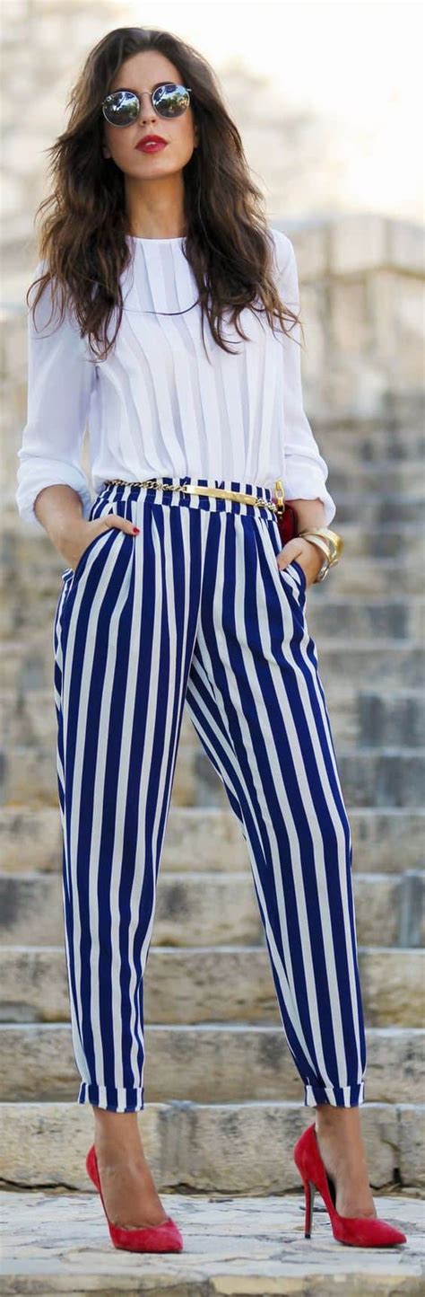 what to wear with striped pants